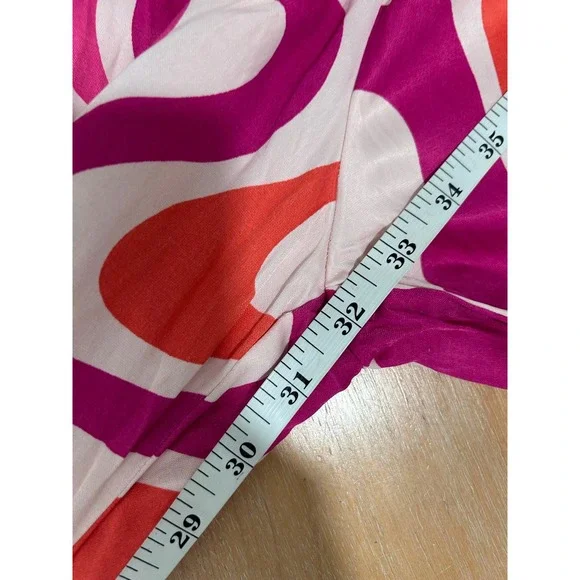 Zara Pink Orange Psychedelic Swirl Halter Top & Wide Leg Pants Set M Disco Retro - Picture 15 of 16